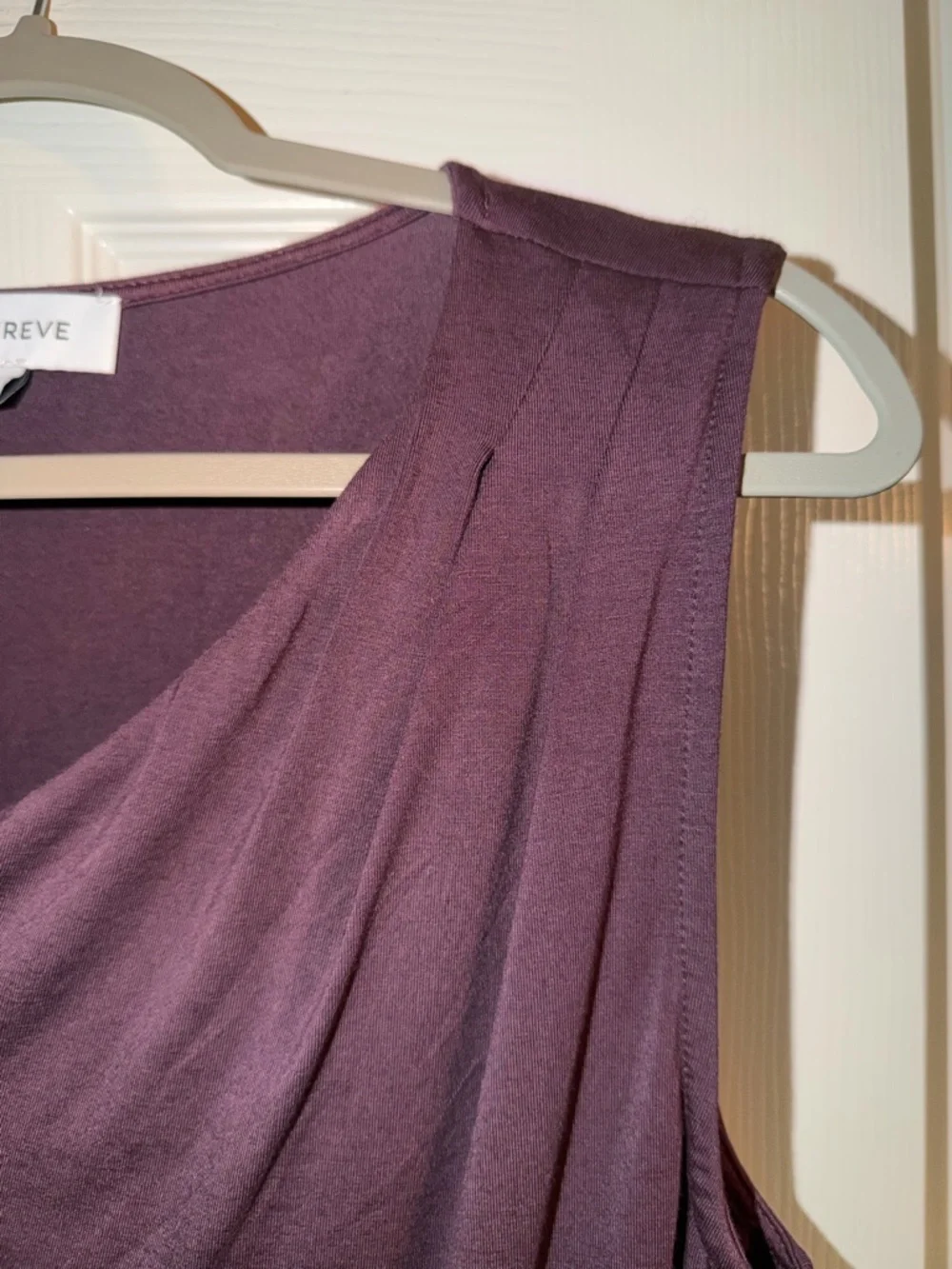Evereve Plum Asymmetric Neck Sleeveless Tank - Picture 7 of 10